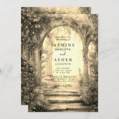 Enchanted Forest Portal Wedding Invitation Kaart (Voorkant / Achterkant)
