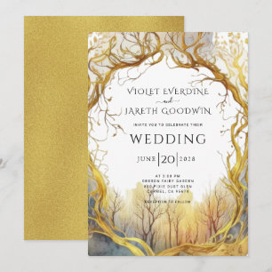 Enchanted Forest Portal Wedding Invitation Kaart