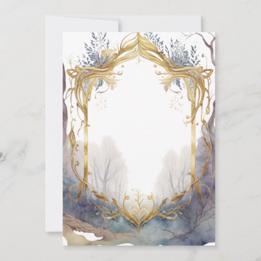 Enchanted Forest Portal Wedding Invitation Kaart (Achterkant)