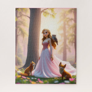 Enchanted Forest Princess met dierenvrienden Legpuzzel