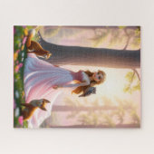 Enchanted Forest Princess met dierenvrienden Legpuzzel (Horizontaal)