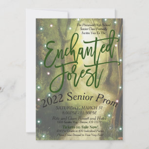 Enchanted Forest Prom Dance Invitation Kaart