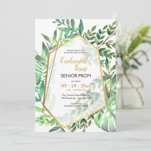 Enchanted Forest Prom-uitnodiging Kaart (Staand voorkant)