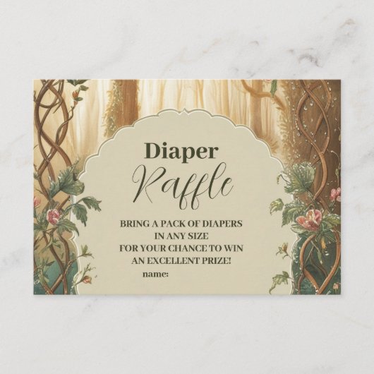 Enchanted Forest Raffle Diapper Informatiekaartje (Voorkant)