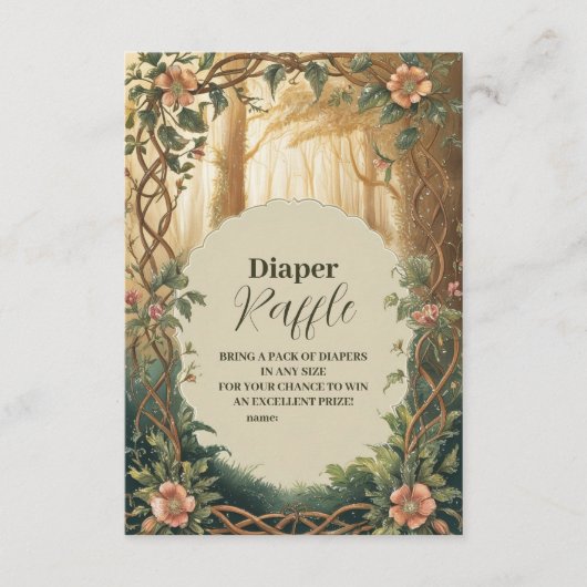 Enchanted Forest Raffle Diapper Informatiekaartje (Voorkant)