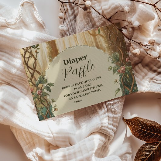 Enchanted Forest Raffle Diapper Informatiekaartje