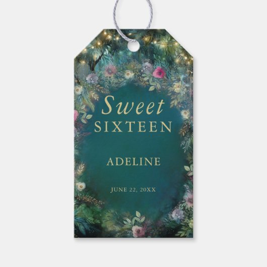 Enchanted Forest Roos Greenery Fairy Woodland Naam Cadeaulabel (Voorkant)