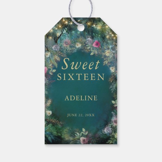 Enchanted Forest Roos Greenery Fairy Woodland Naam Cadeaulabel (Achterkant)