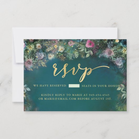 Enchanted Forest Roos Greenery Fairy Woodland RSVP (Voorkant)