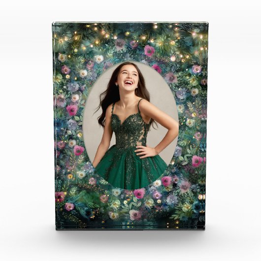 Enchanted Forest Roos Greenery Woodland Fairy Fotoblokken (Voorkant)