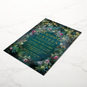 Enchanted Forest Rozen Arch Gold Magical Sweet 16 Folie Uitnodiging (Gedraaid)