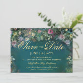 Enchanted Forest Rozen Arch Wedding Sla de datum o Kaart (Staand voorkant)