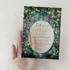 Enchanted Forest Rozen Lijst Woodland Sweet 16 Acryl Uitnodigingen