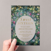 Enchanted Forest Rozen Lijst Woodland Sweet 16 Acryl Uitnodigingen (Insitu (Draagbaar))