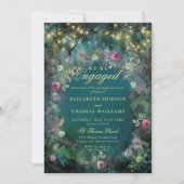 Enchanted Forest Rozen Woodland Engagement Party Kaart (Voorkant)