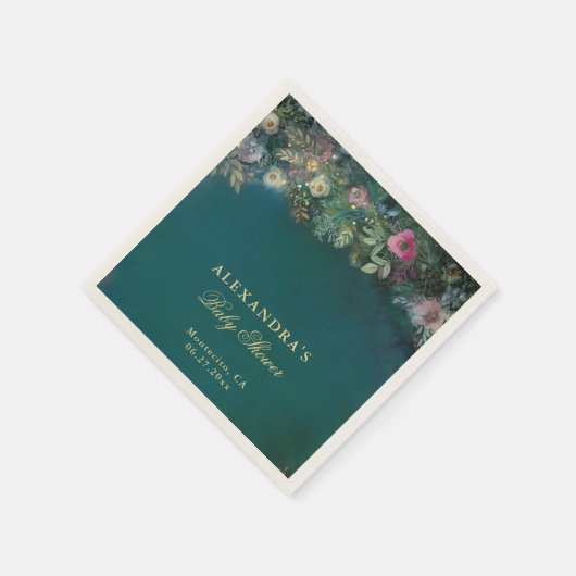 Enchanted Forest Rozen Woodland Magic Baby shower Servet (Hoek)