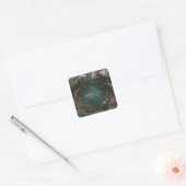 Enchanted Forest Rustic Tree Pink Peony Painterly Vierkante Sticker (Envelop)