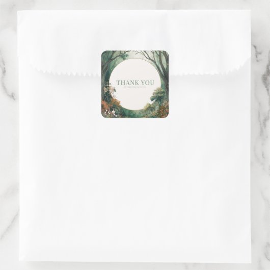 Enchanted Forest Rustic Trees Gold Glitter Vierkante Sticker (Tas)