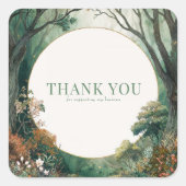 Enchanted Forest Rustic Trees Gold Glitter Vierkante Sticker (Voorkant)
