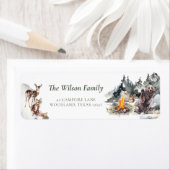 Enchanted Forest Rustic Woodland Boy 1e Verjaardag Etiket (Insitu)