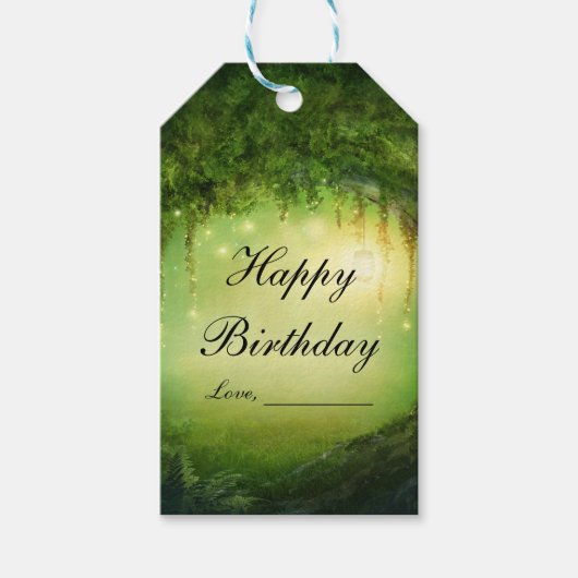 Enchanted Forest rustieke elegante bruiloft cadeau Cadeaulabel (Voorkant)