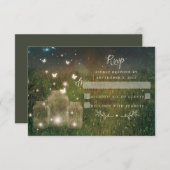 Enchanted Forest rustieke Mason Jar RSVP-kaart RSVP Kaartje (Voorkant / Achterkant)