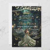 Enchanted Forest Sage Green Dress Quinceañera 16 Kaart (Voorkant)