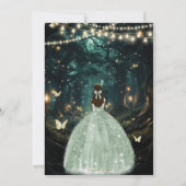 Enchanted Forest Sage Green Dress Quinceañera 16 Kaart (Achterkant)
