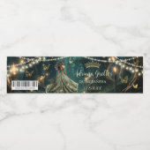 Enchanted Forest Sage Green Dress Quinceañera 16e Waterfles Etiket (Enkel label)