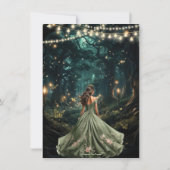 Enchanted Forest Sage Green Dress Quinceañera Bedankkaart (Achterkant)