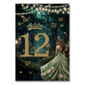 Enchanted Forest Sage Green Dress Quinceañera Kaart (Achterkant)