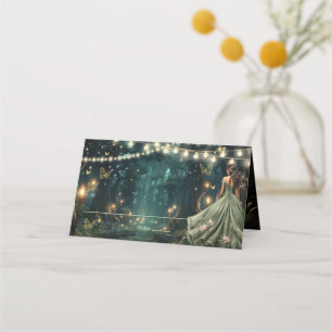 Enchanted Forest Sage Green Dress Quinceañera Plaatskaartje