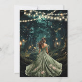 Enchanted Forest Sage Green Dress Quinceañera Save The Date (Achterkant)