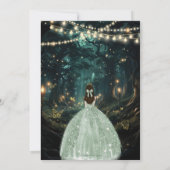 Enchanted Forest Sage Green Dress Quinceañera Save The Date (Achterkant)