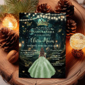Enchanted Forest Sage Green Dress XV Quinceañera Kaart