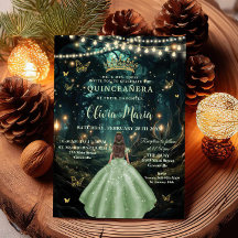 Enchanted Forest Sage Green Dress XV Quinceañera