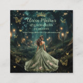 Enchanted Forest Sage Green Quinceañera QR RSVP Informatiekaartje (Achterkant)