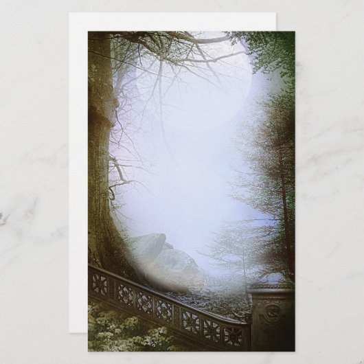 Enchanted Forest Scene Briefpapier (Voorkant / Achterkant)