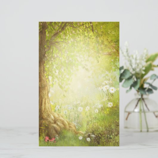 Enchanted Forest Scene Briefpapier (Staand voorkant)