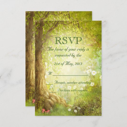 Enchanted Forest Scene RSVP (Voorkant / Achterkant)