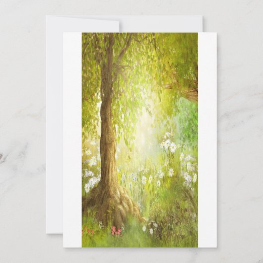 Enchanted Forest Scene Wedding Kaart (Achterkant)