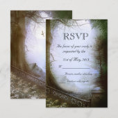 Enchanted Forest Scene Wedding RSVP Kaartje (Voorkant / Achterkant)