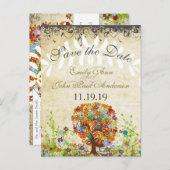 Enchanted Forest Side Branch Wedding Aankondigingskaart (Voorkant / Achterkant)