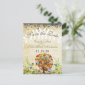 Enchanted Forest Side Branch Wedding Aankondigingskaart (Staand voorkant)