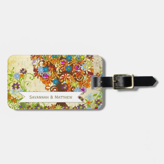 Enchanted Forest Side Branch Wedding Bagagelabel (Voorkant horizontaal)