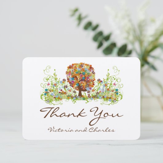 Enchanted Forest Side Branch Wedding Bedankt (Staand voorkant)