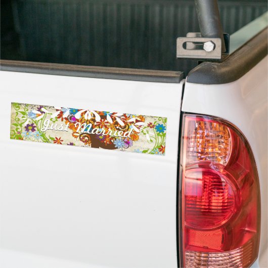 Enchanted Forest Side Branch Wedding Bumpersticker (Op Truck)