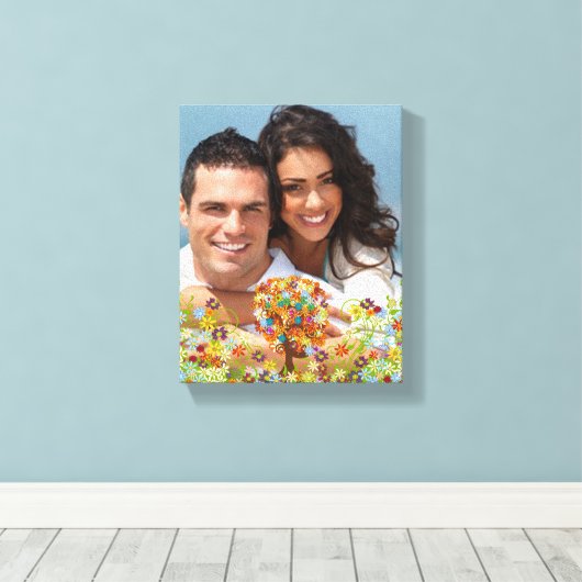 Enchanted Forest Side Branch Wedding Canvas Afdruk (Insitu (Houten vloer))