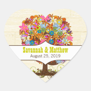 Enchanted Forest Side Branch Wedding Hart Sticker