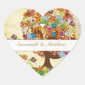 Enchanted Forest Side Branch Wedding Hart Sticker (Voorkant)